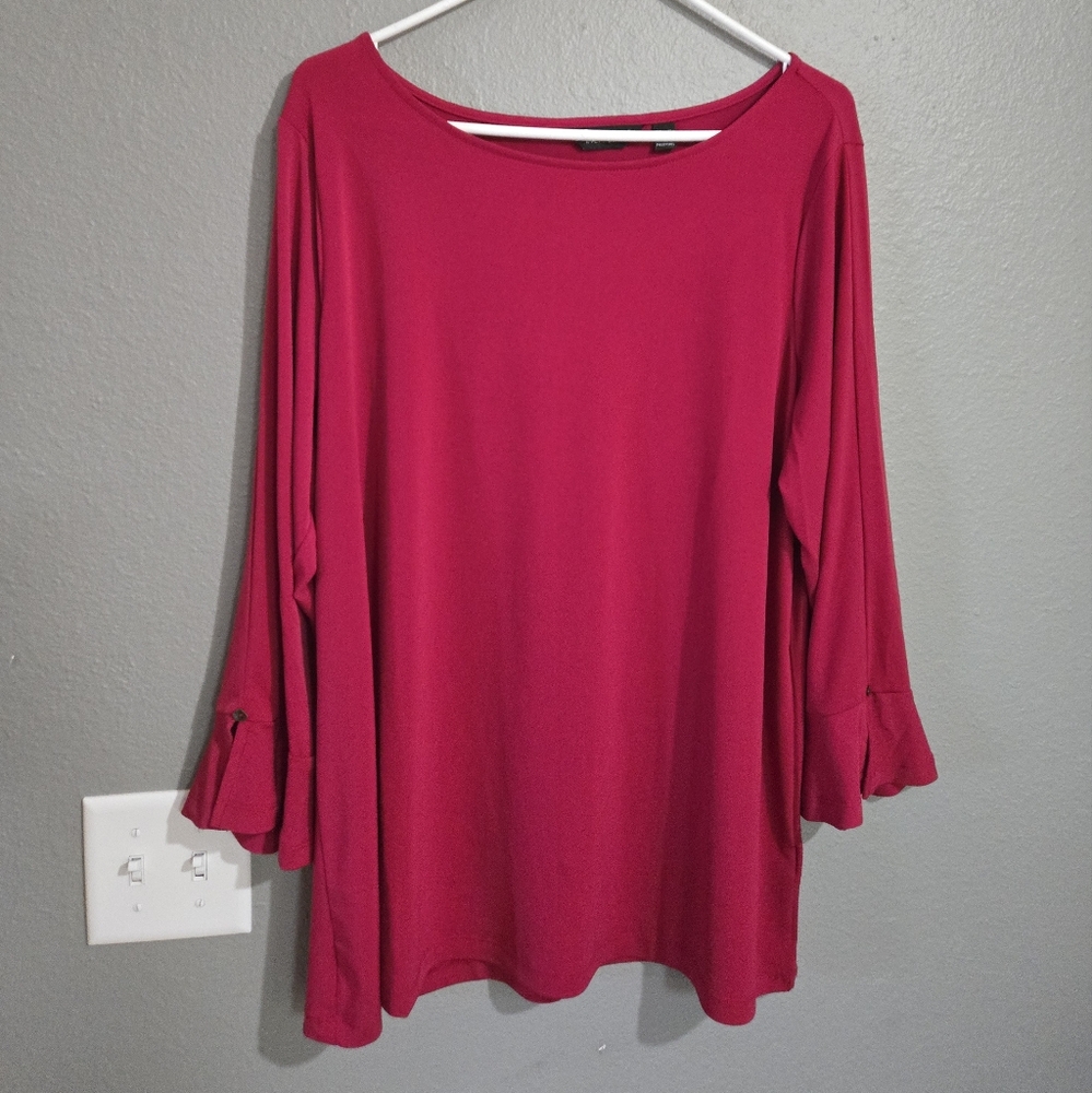Susan Graver Every Day Liquid Knit Bateau Neck Bell Sleeve SizeXL